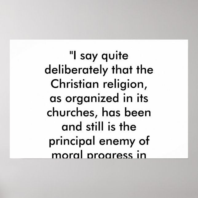Pôster Cristianismo é inimigo do progresso (Frente)