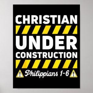 Poster Cristianismo Engraçado Em Construção Filipenses 1-