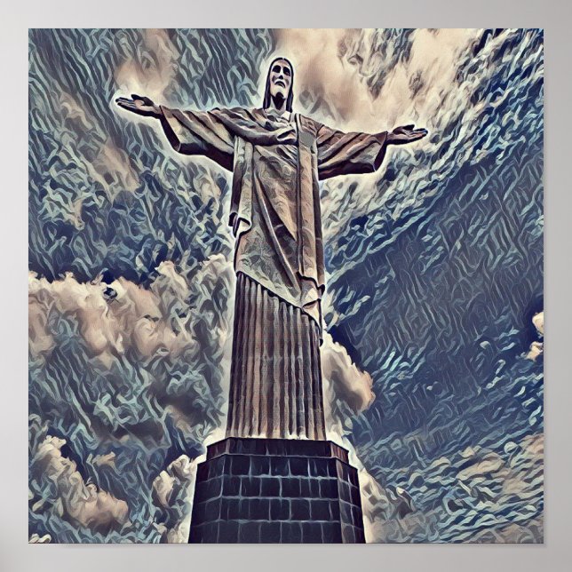 Poster Cristo a estátua do redentor (Frente)