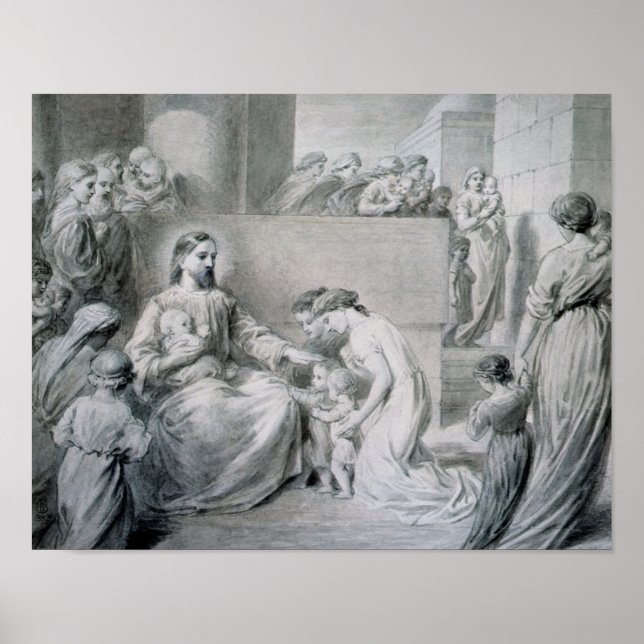 Pôster Cristo Baixando Pequenas Crianças (Frente)