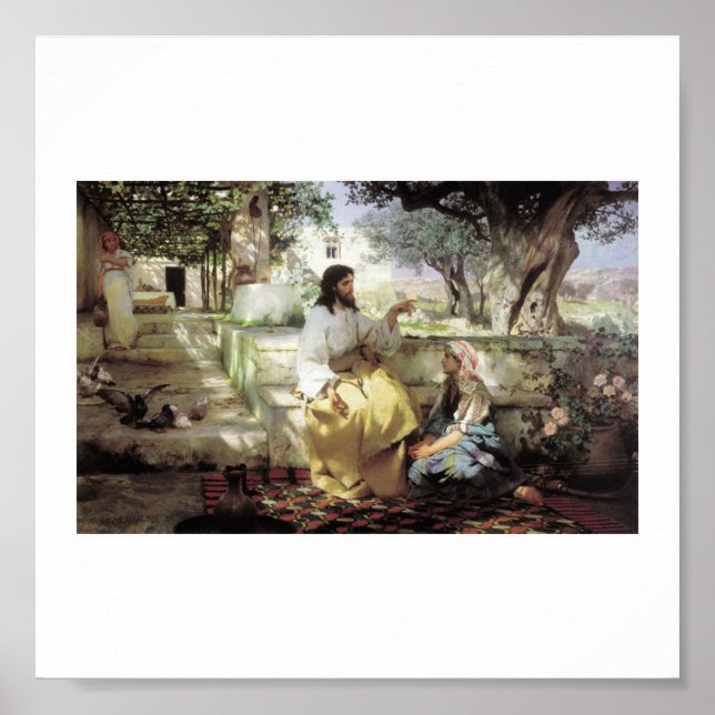 Poster Cristo com Martha e Maria por volta de 1886 (Frente)