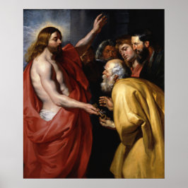 Poster Cristo dando as chaves do céu ao Santo Peter