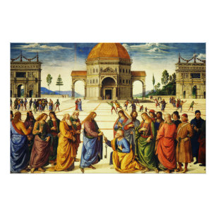 Pôster Cristo dando as teclas ao Santo Peter