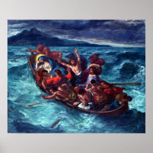 Poster Cristo de Eugène Delacroix adormecido durante a