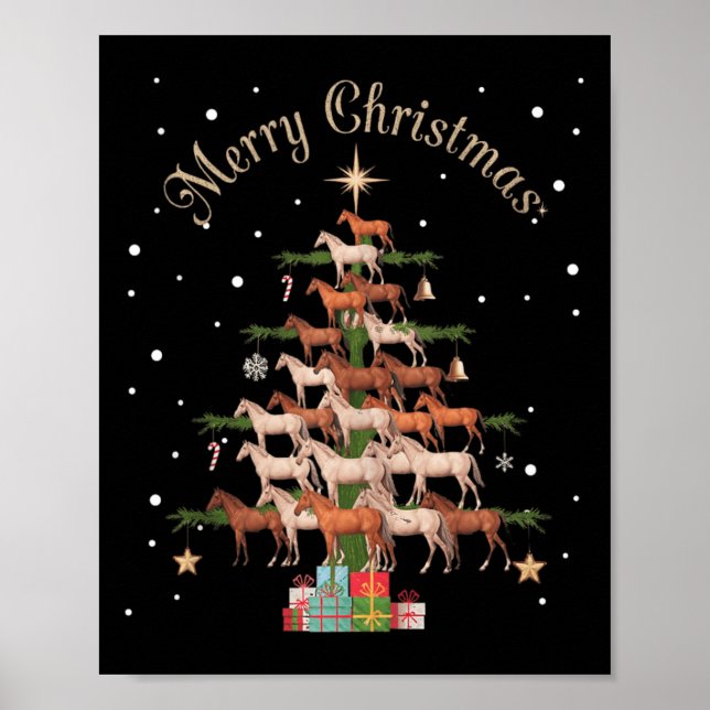 Poster Cristo de Feliz de Árvore de Natal para Cavalos de (Frente)