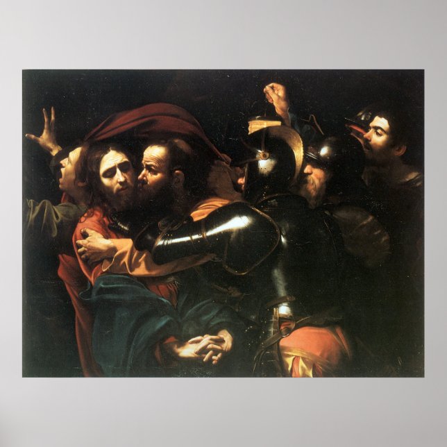 Pôster Cristo de Jesus Sagrado, beijo de Judas, pintura (Frente)
