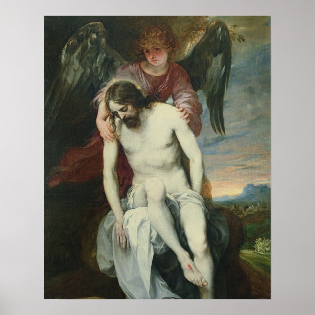 Poster Cristo de morto suportado por um Angel, c.1646-52  (Frente)