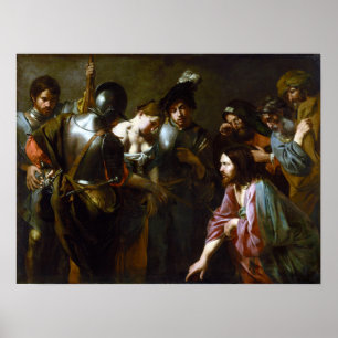 Poster Cristo de Valentin de Boulogne e o Adulteress