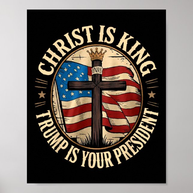 Poster Cristo é Rei e Trump é Presidente  (Frente)