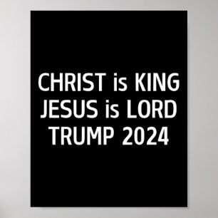 Poster Cristo É Rei Jesus É Lorde Trump 2024 Cristão