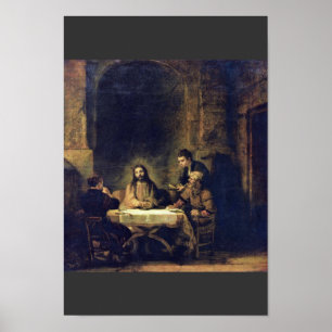 Pôster Cristo em Emmaus por Rembrandt Harmensz. Van Rijn