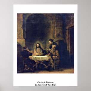 Pôster Cristo em Emmaus por Rembrandt Van Rijn