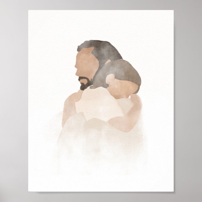 Poster Cristo Embrace, Jesus, pintura de jesus, arte de l (Frente)