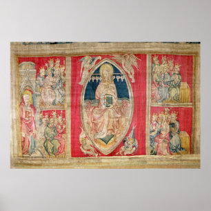 Poster Cristo enthroned com os animais apocalípticos