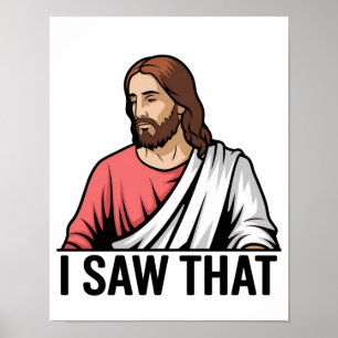 Poster Cristo Jesus está te observando, Jesus eu vi aquil