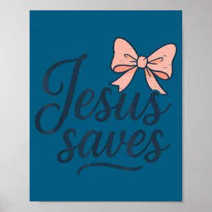 Poster Cristo Jesus Salva Laço Menina Cristã Criança Deus