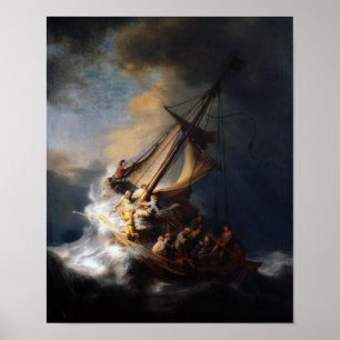 Poster Cristo na tempestade no mar da Galileia