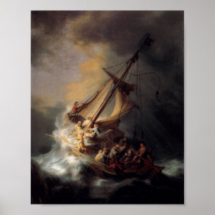 Pôster Cristo na tempestade no mar de Galilea