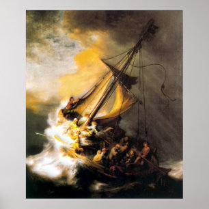 Poster Cristo na tempestade no mar de Galilee Rembrandt