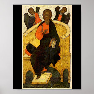 Poster Cristo Pantocrator Jesus Salvador Cristão Entroniz