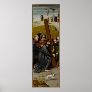 Pôster Cristo que leva a cruz, com a crucificação