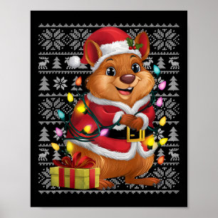 Poster Cristo Quokka Xmas Sweater Style Feia Papais noeis