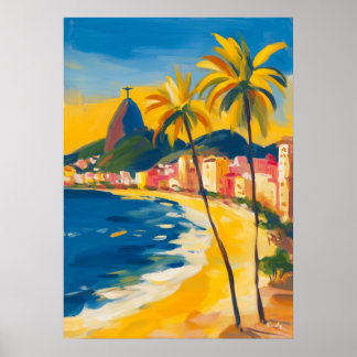 Poster Cristo Redentor Fauvista do Rio de Janeiro, Brasil