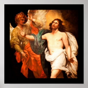 Pôster Cristo Resurrected que olha para cima