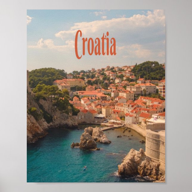 Poster Croácia Sudeste da Europa Zagreb (Frente)
