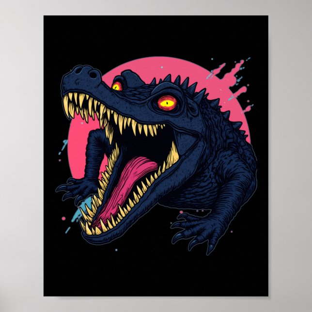 Poster Croc Com Fome Alerta Olhos Hipnóticos E Um Sorriso (Frente)