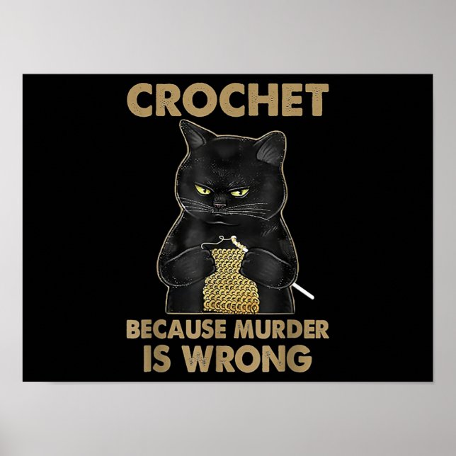 Poster Crochet De Gato Negro Porque O Assassinato Está Er (Frente)