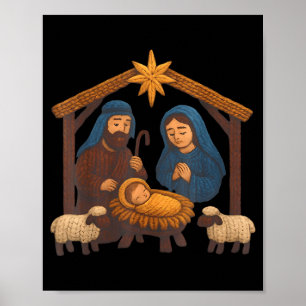 Poster Crochet de Natal Jesus Falso de Natal Linha Costur