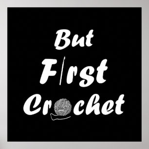 Poster Crochet engraçado dizendo citação de tricô