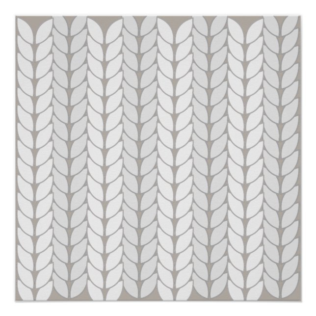 Pôster Crochet Patterno Beige Neutro Poster brilhante (Frente)