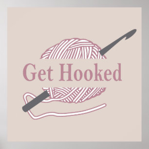 Poster crocheteiro engraçado com citação de crochê