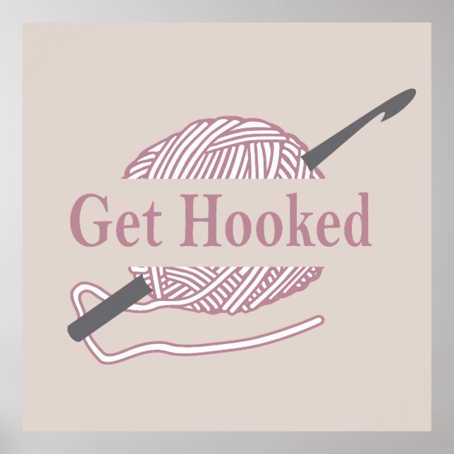 Poster crocheteiro engraçado com citação de crochê (Frente)