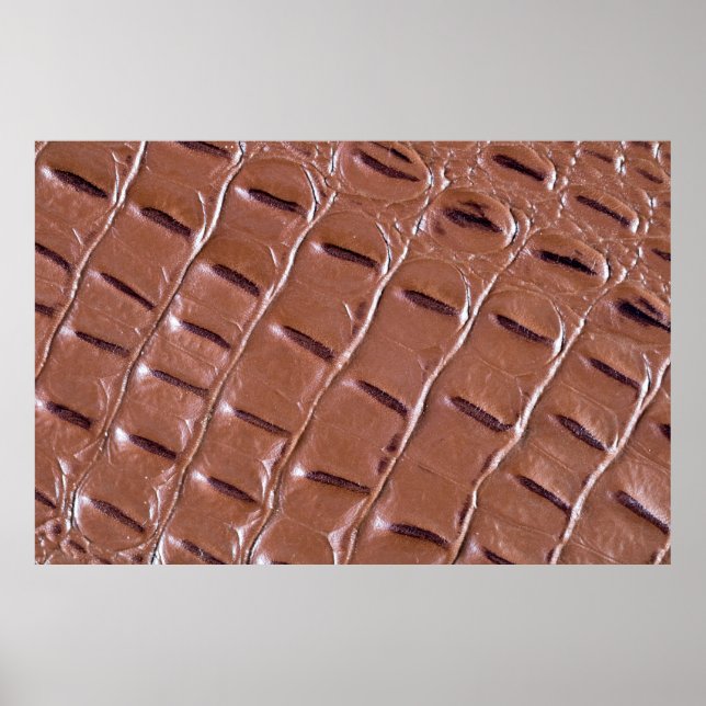 Poster Crocodilo em couro texturizado em fundo abstrato,  (Frente)