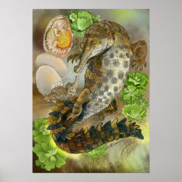 Poster Crocodilo Entalhado
