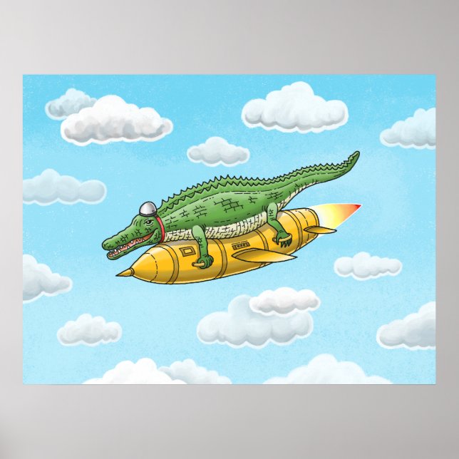 Poster Crocodilo Foguete (Frente)