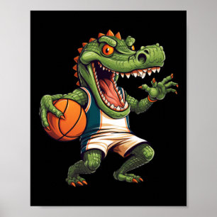 Poster Crocodilo Jogador de Basquete