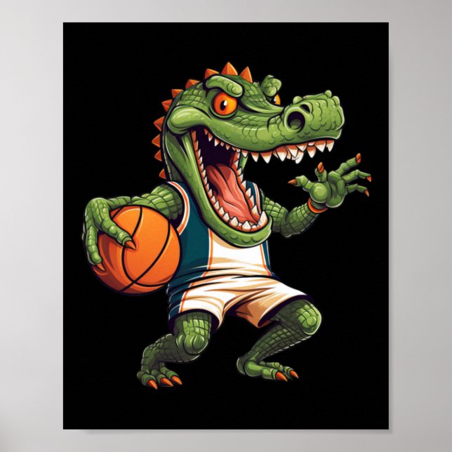 Poster Crocodilo Jogador de Basquete (Frente)