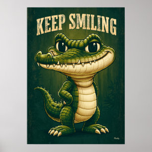 Poster Crocodilo Sempre Sorridente – Personagem de Desenh