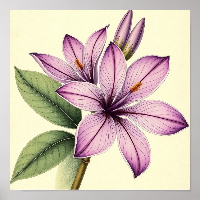 Poster Crocus Antigo em Papel Envelhecido (Frente)