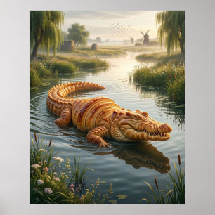 Poster Croissant Crocodilo