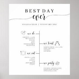 Poster Cronograma de Casamento do Melhor Dia de Todos