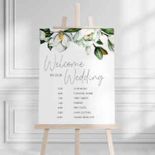 Poster Cronograma de Casamento Floral Rústico Magnólia Br