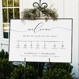 Poster Cronograma de Casamento Minimalista Horizontal Bem