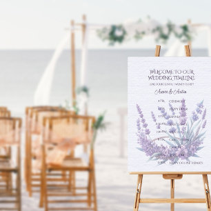 Pôster Cronograma de Casamento Roxo do Buquê lavanda