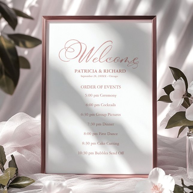 Poster Cronograma de Eventos de Casamento Programa de Hor (Criador carregado)