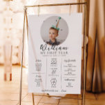 Poster Cronograma do Primeiro Aniversário da Foto do Marc<br><div class="desc">Celebre os primeiros 12 meses do seu pequeno com este primeiro sinal de marco de aniversário. Personalize o sinal com as metas anuais do seu bebê. Para adicionar texto ao design,  basta selecionar o botão "Personalizar o computador" acima para obter recursos de personalização mais avançados.</div>